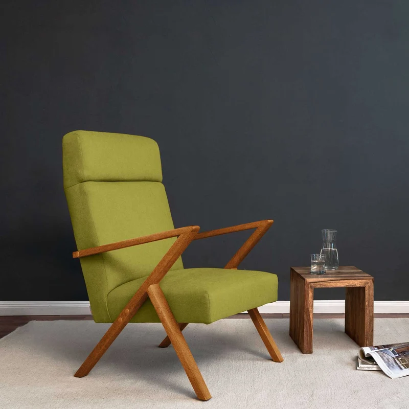 RETROSTAR Lounge Chair, Gestell aus Buchenholz, Farbe Eiche