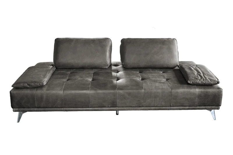 B-Ware KAWOLA Sofa WIOLO Schlafsofa Daybed Leder grau
