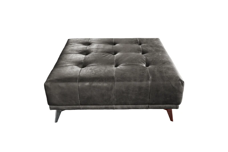 B-Ware KAWOLA Hocker WIOLO Leder grau