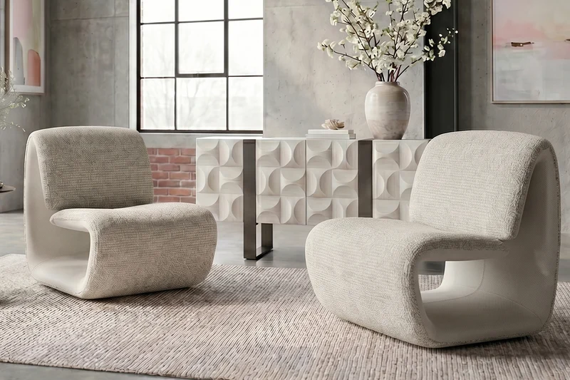 KAWOLA Sessel HAZEL Loungesessel Stoff / Kunstleder grau