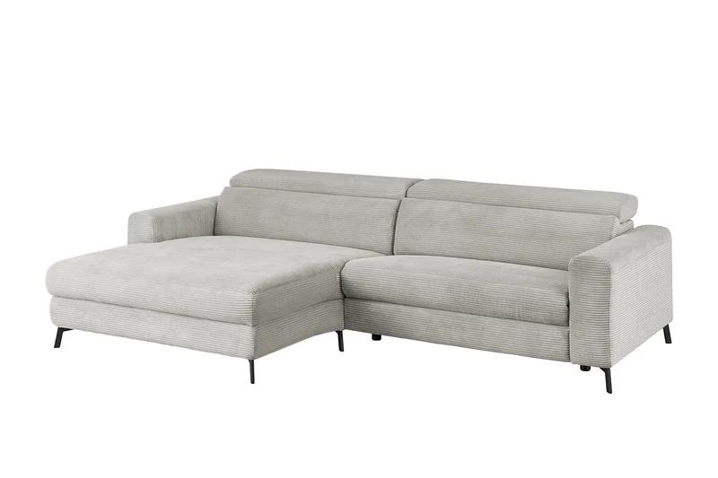 KAWOLA Sofa LAISKA Ecksofa Cord hellgrau