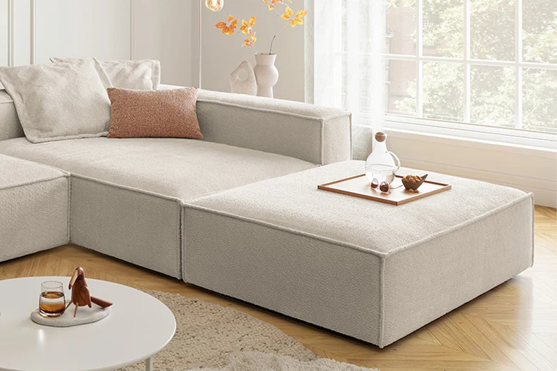 KAWOLA Sofa CARMO Ecksofa Stoff weiß