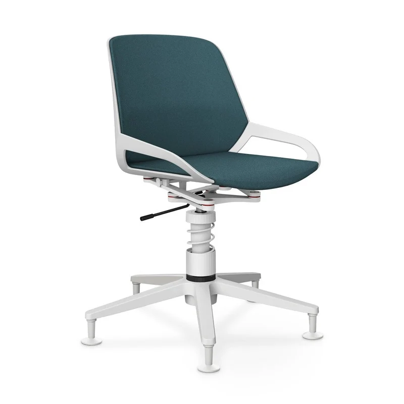 Aeris Numo Task mit Gleiter | Feder | Voll gepolstert - Recyceltes Polyester Cura | Gestellfarbe: Weiß
