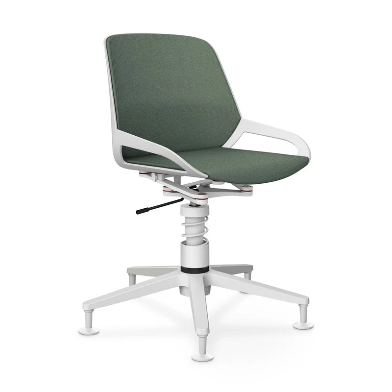 Aeris Numo Task mit Gleiter | Feder | Voll gepolstert - Recyceltes Polyester Cura | Gestellfarbe: Weiß