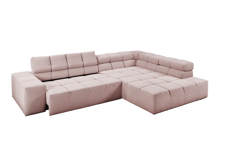 KAWOLA Sofa NEVADA Ecksofa Feincord rosa