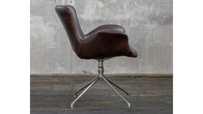 B-Ware KAWOLA Stuhl KANO Esszimmerstuhl Drehstuhl Kunstleder braun coffee