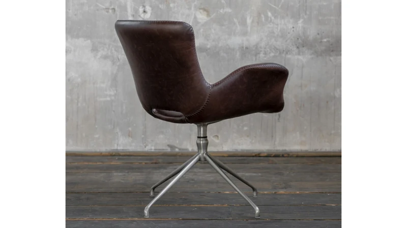 B-Ware KAWOLA Stuhl KANO Esszimmerstuhl Drehstuhl Kunstleder braun coffee