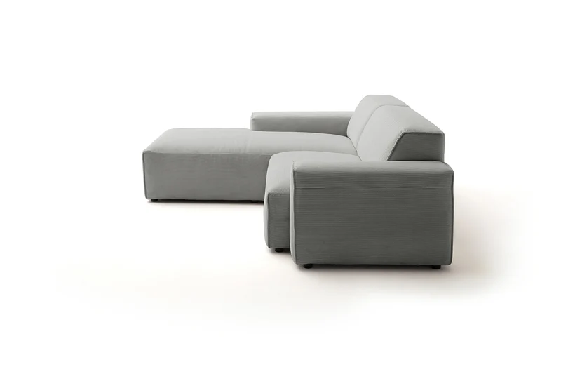 KAWOLA Sofa RANI Ecksofa Feincord grau