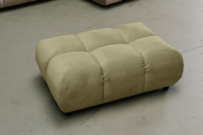 KAWOLA Polsterhocker VIVIEN Hockerbank Velvet oliv