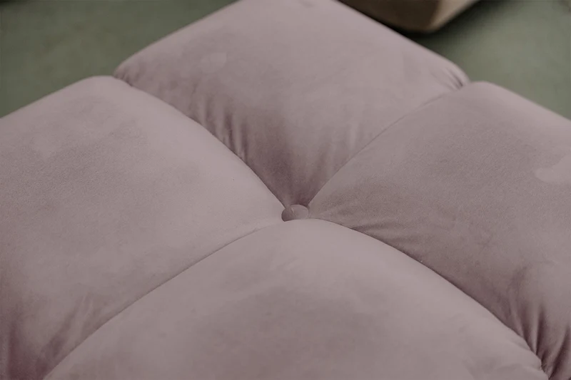 KAWOLA Sitzgruppe VIVIEN Ecksofa Drehsessel Hockerbank Velvet roségrau