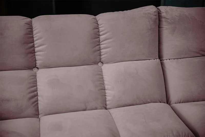KAWOLA Sitzgruppe VIVIEN Ecksofa Drehsessel Hockerbank Velvet roségrau