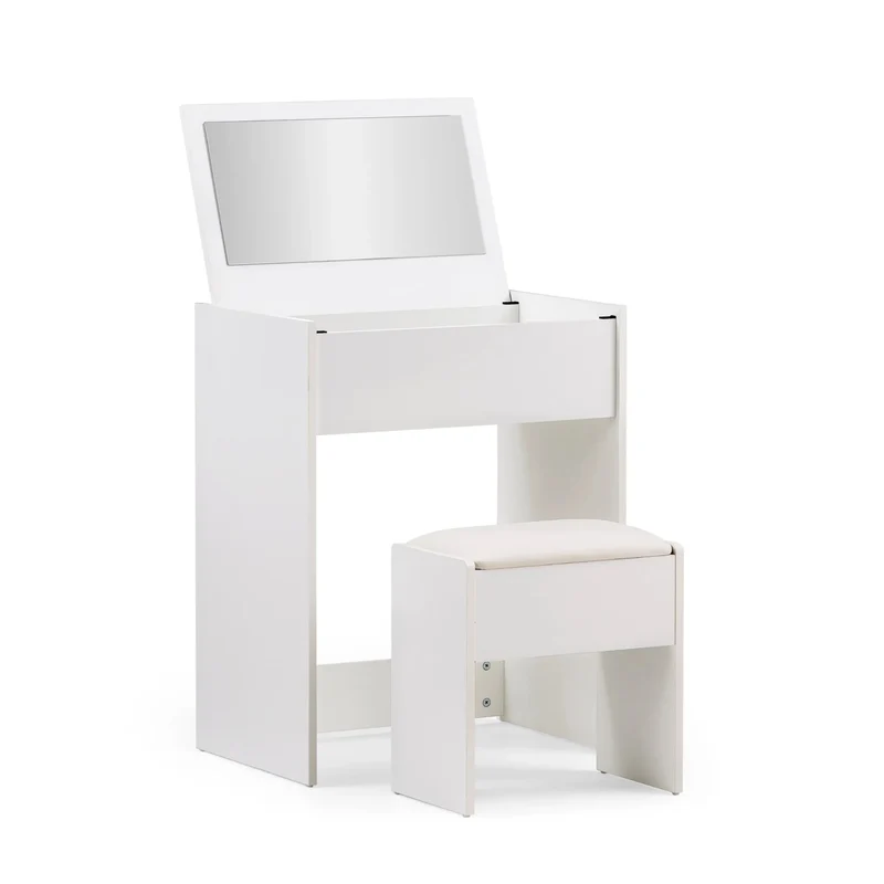 Glamdesk | mit Tisch & Hocker, 60 × 40 cm - Schminkspiegel