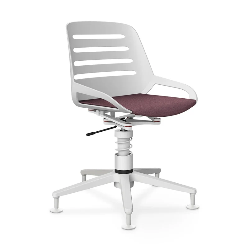 Aeris Numo Task mit Gleiter | Feder | Recyceltes Polyester Cura | mit Sitzpolster | Gestellfarbe: Weiß