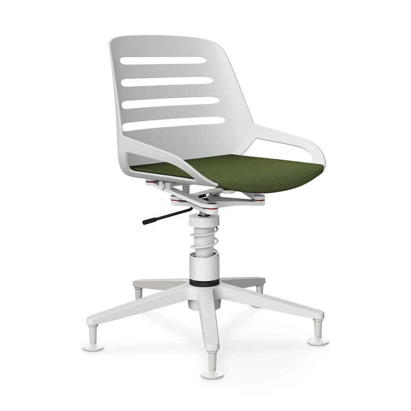 Aeris Numo Task mit Gleiter | Feder | Recyceltes Polyester Cura | mit Sitzpolster | Gestellfarbe: Weiß