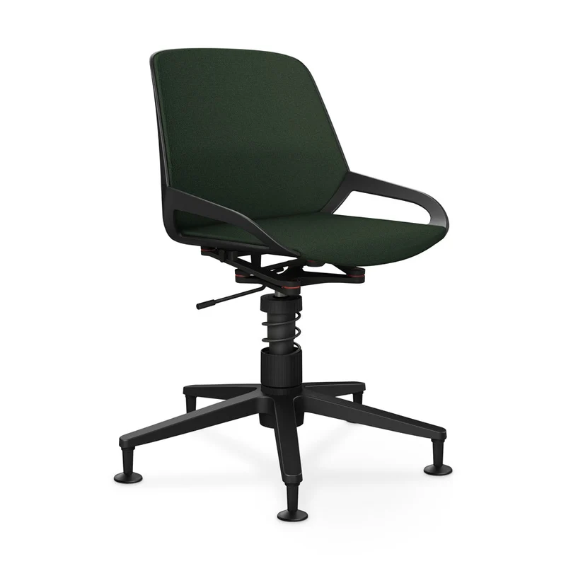 Aeris Numo Task mit Gleiter | Feder | Voll gepolstert - Recyceltes Polyester Cura | Gestellfarbe: Schwarz