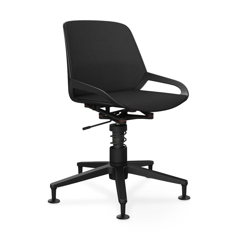 Aeris Numo Task mit Gleiter | Feder | Voll gepolstert - Recyceltes Polyester Cura | Gestellfarbe: Schwarz