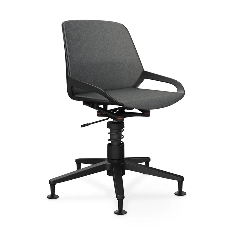 Aeris Numo Task mit Gleiter | Feder | Voll gepolstert - Recyceltes Polyester Cura | Gestellfarbe: Schwarz