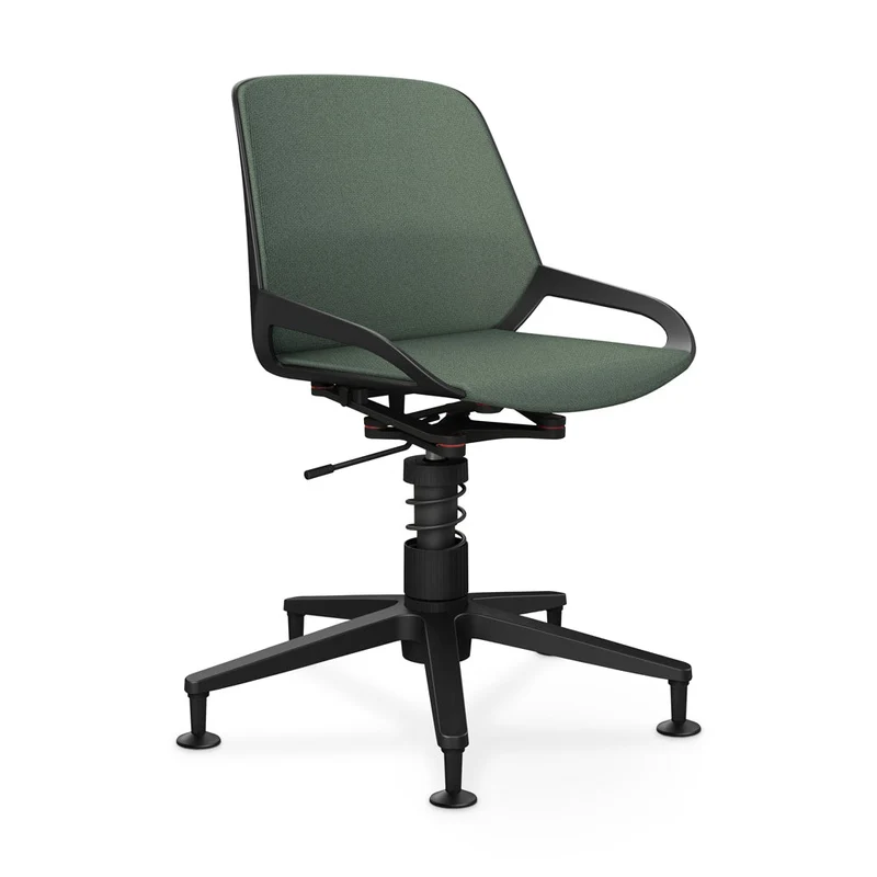Aeris Numo Task mit Gleiter | Feder | Voll gepolstert - Recyceltes Polyester Cura | Gestellfarbe: Schwarz