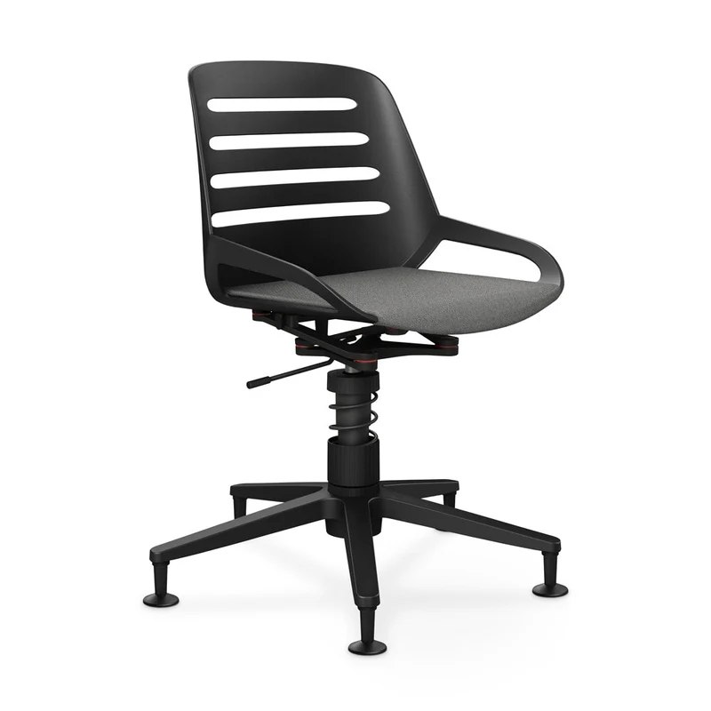 Aeris Numo Task mit Gleiter | Feder | Recyceltes Polyester Cura | mit Sitzpolster | Gestellfarbe: Schwarz