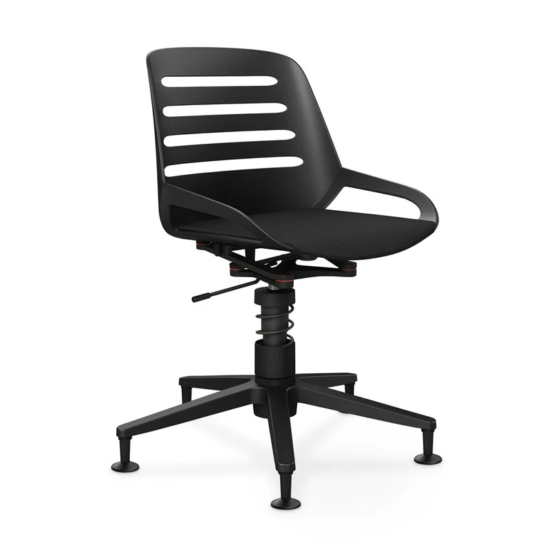 Aeris Numo Task mit Gleiter | Feder | Recyceltes Polyester Cura | mit Sitzpolster | Gestellfarbe: Schwarz