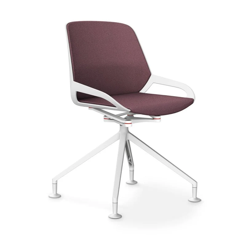 Aeris Numo Comfort Konferenzstuhl Drehstuhl / Sitzschale Weiß / Gestell Weiß - Sitzschale gepolstert