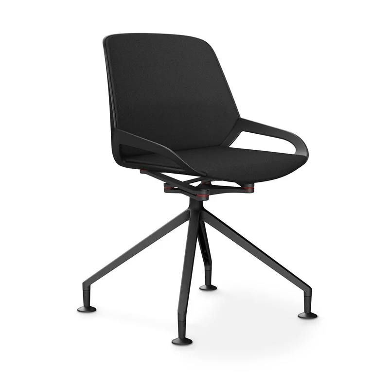 Aeris Numo Comfort Konferenzstuhl Drehstuhl / Sitzschale Schwarz / Gestell Schwarz - Sitzschale/Rücken gepolstert