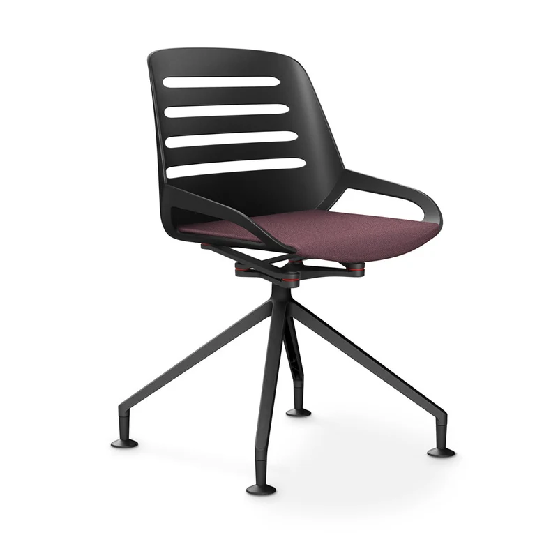 Aeris Numo Comfort Konferenzstuhl Drehstuhl / Sitzschale Schwarz / Gestell Schwarz - Sitz gepolstert