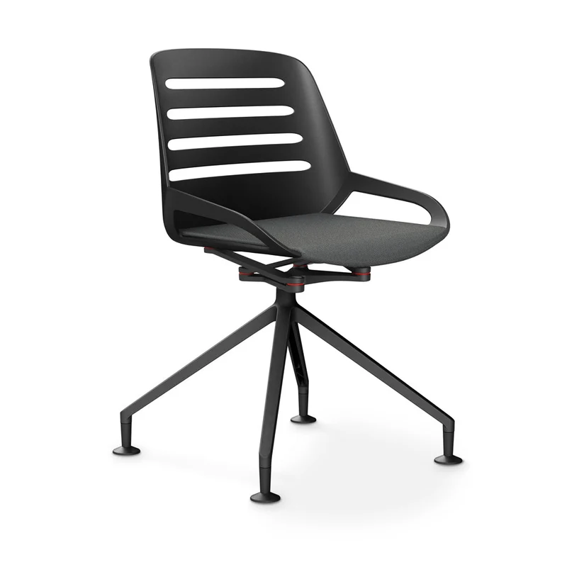 Aeris Numo Comfort Konferenzstuhl Drehstuhl / Sitzschale Schwarz / Gestell Schwarz - Sitz gepolstert
