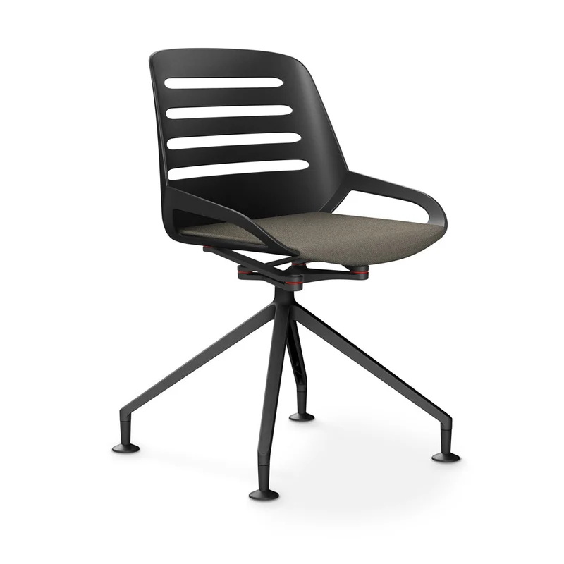 Aeris Numo Comfort Konferenzstuhl Drehstuhl / Sitzschale Schwarz / Gestell Schwarz - Sitz gepolstert