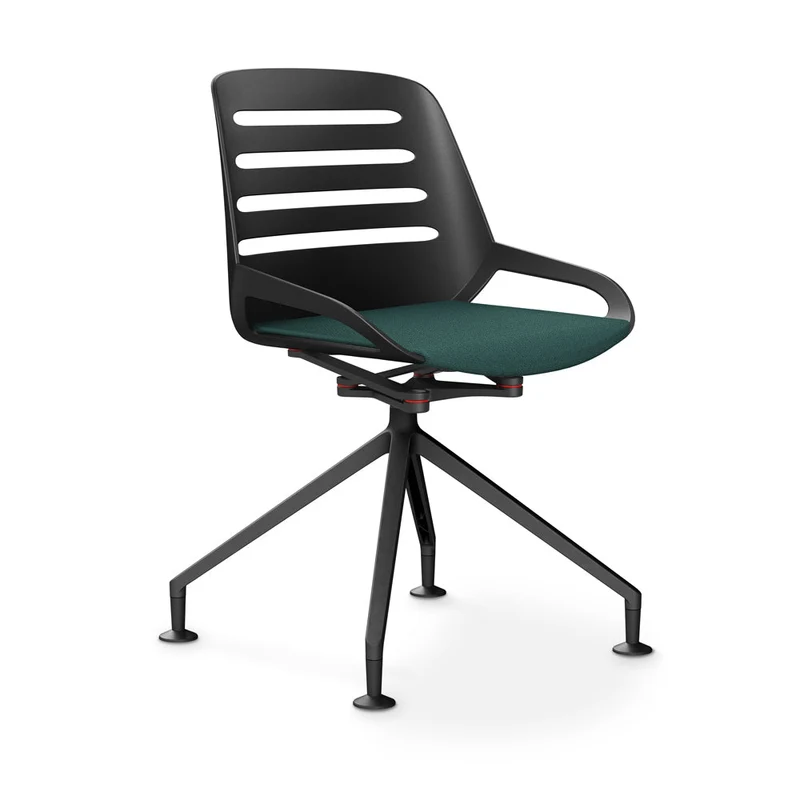 Aeris Numo Comfort Konferenzstuhl Drehstuhl / Sitzschale Schwarz / Gestell Schwarz - Sitz gepolstert