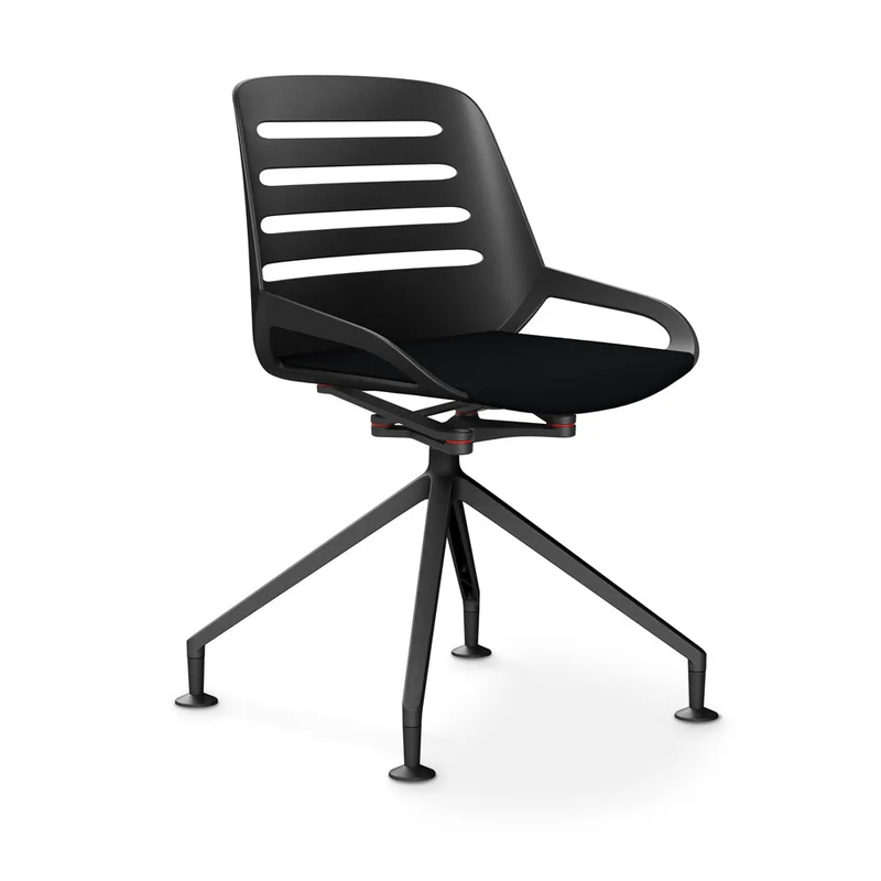 Aeris Numo Comfort Konferenzstuhl Drehstuhl / Sitzschale Schwarz / Gestell Schwarz - Sitz gepolstert