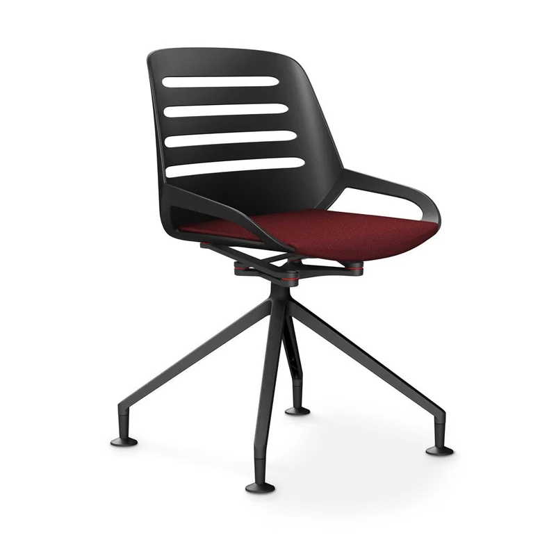 Aeris Numo Comfort Konferenzstuhl Drehstuhl / Sitzschale Schwarz / Gestell Schwarz - Sitz gepolstert