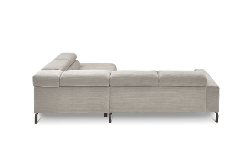 KAWOLA Sofa DELIA Ecksofa Feincord silber