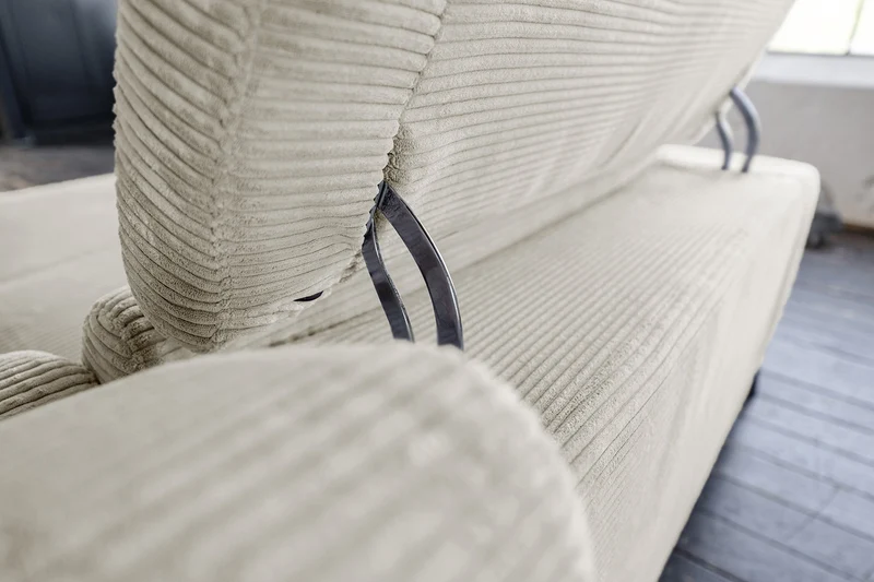 KAWOLA Sofa LAISKA Ecksofa Cord cremeweiß