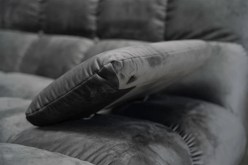 KAWOLA Big Sofa VIVIEN Velvet stone