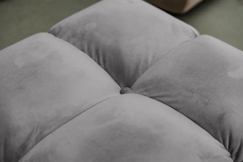 KAWOLA Sitzgruppe VIVIEN Ecksofa Drehsessel Hockerbank Velvet stone