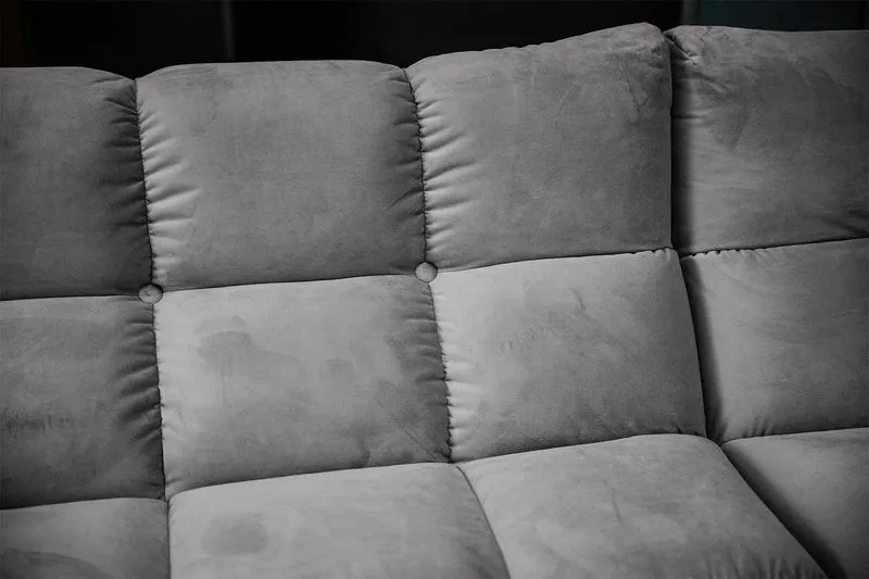 KAWOLA Sitzgruppe VIVIEN Ecksofa Drehsessel Hockerbank Velvet stone