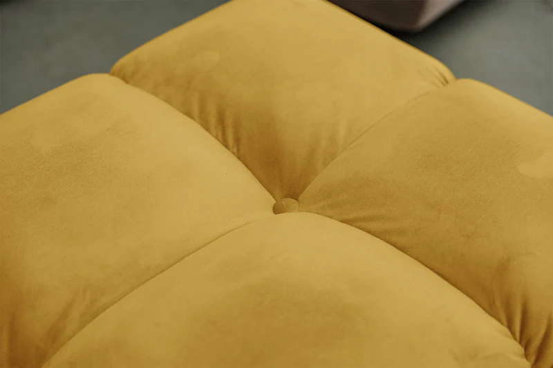 KAWOLA Sitzgruppe VIVIEN Ecksofa Drehsessel Hockerbank Velvet curry