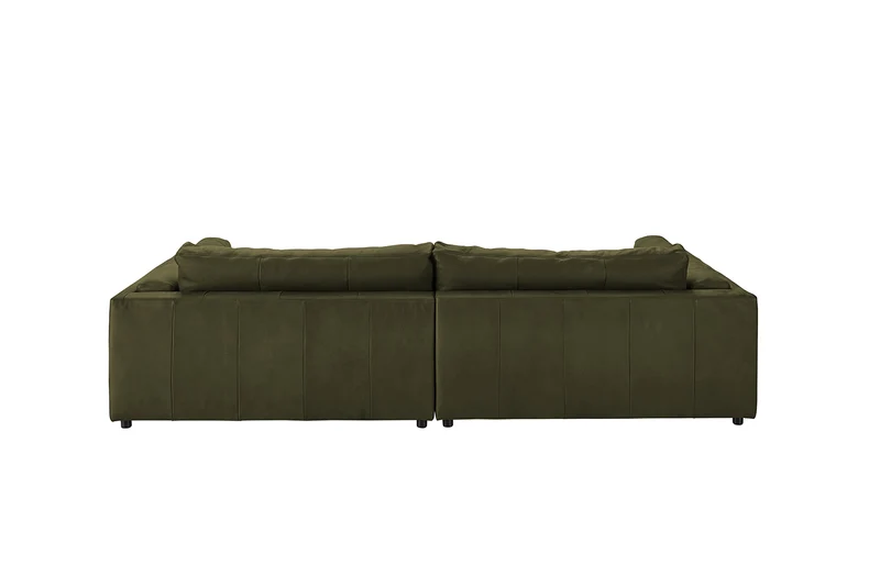 KAWOLA Big Sofa RAINA Leder olivgrün