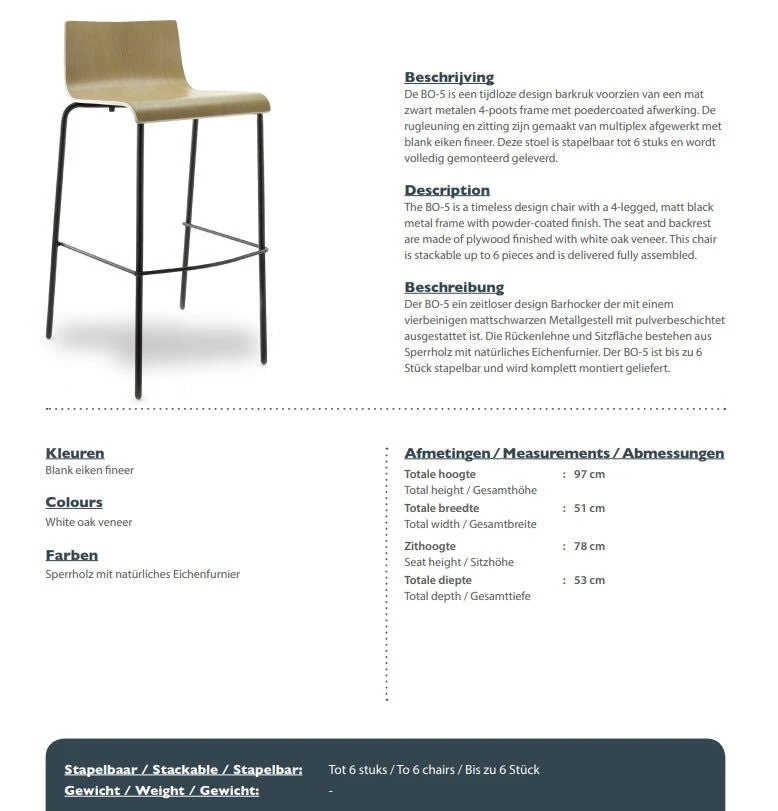Barhocker | Counterstuhl | Eiche hell | Barstuhl