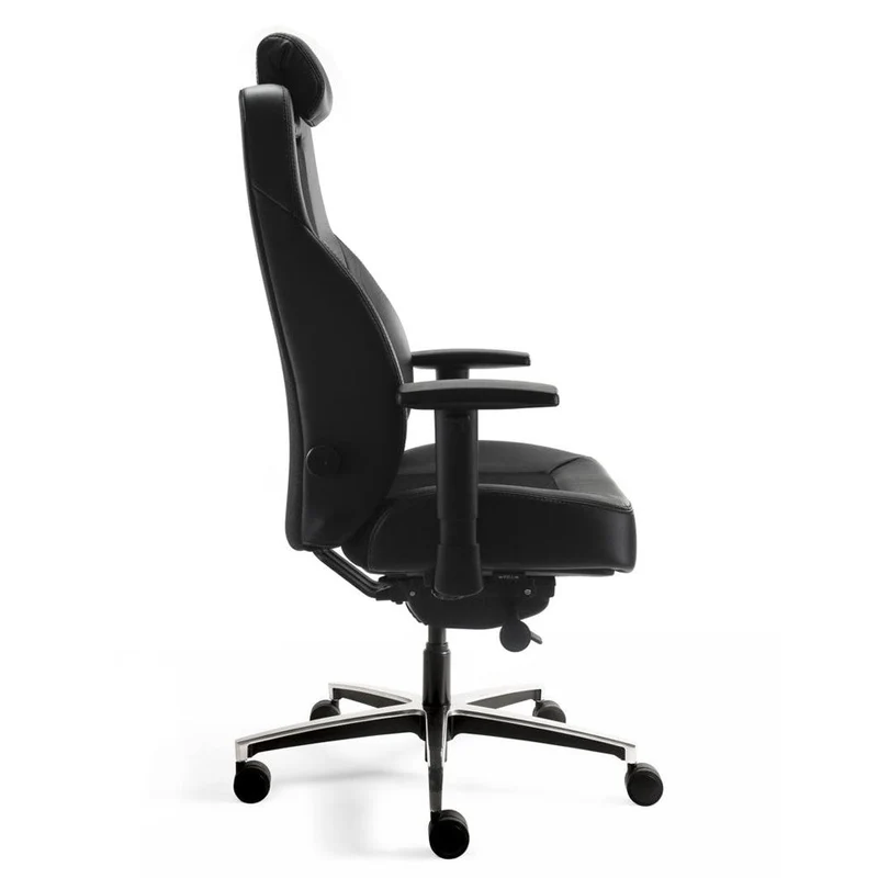 24-Stunden Stuhl - Ergonomischer Bürostuhl Stoff - Leder Schwarz - bis 200 KG