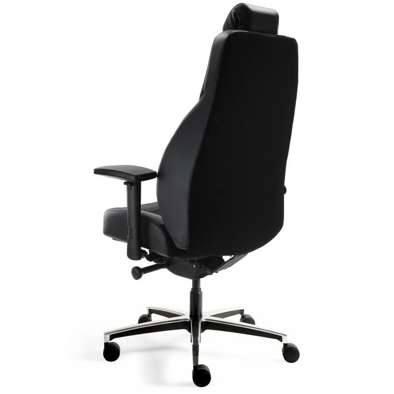 24-Stunden Stuhl - Ergonomischer Bürostuhl Stoff - Leder Schwarz - bis 200 KG