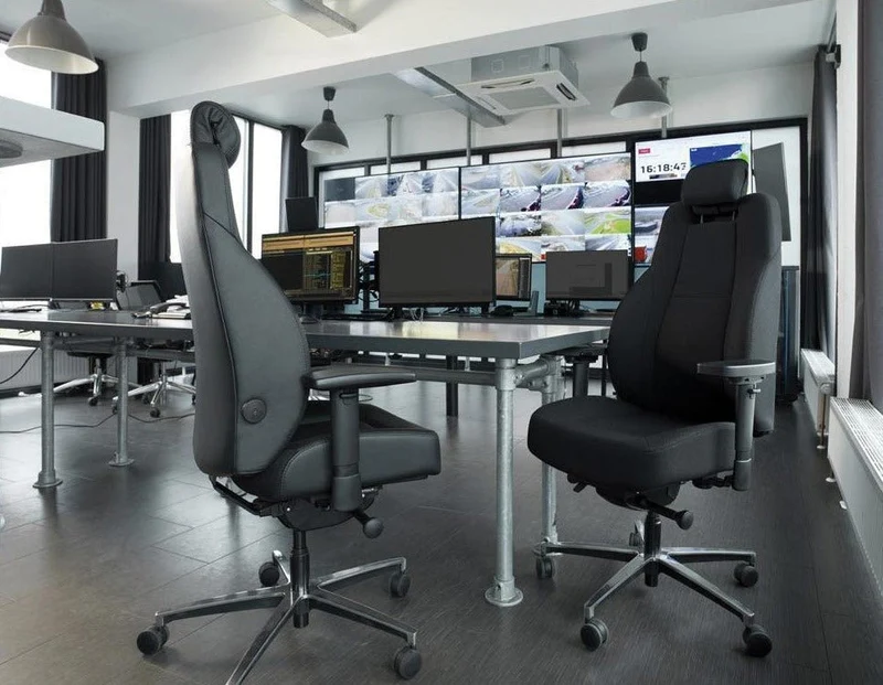 24-Stunden Stuhl - Ergonomischer Bürostuhl Stoff - Leder Schwarz - bis 200 KG