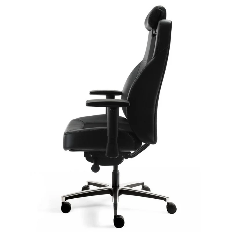 24-Stunden Stuhl - Ergonomischer Bürostuhl Stoff - Leder Schwarz - bis 200 KG