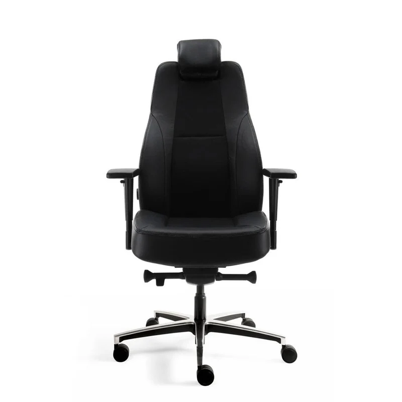 24-Stunden Stuhl - Ergonomischer Bürostuhl Stoff - Leder Schwarz - bis 200 KG