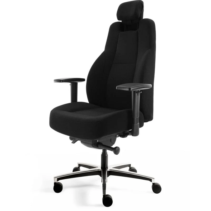 24-Stunden Stuhl - Ergonomischer Bürostuhl Stoff Mirage Schwarz - bis 200 KG