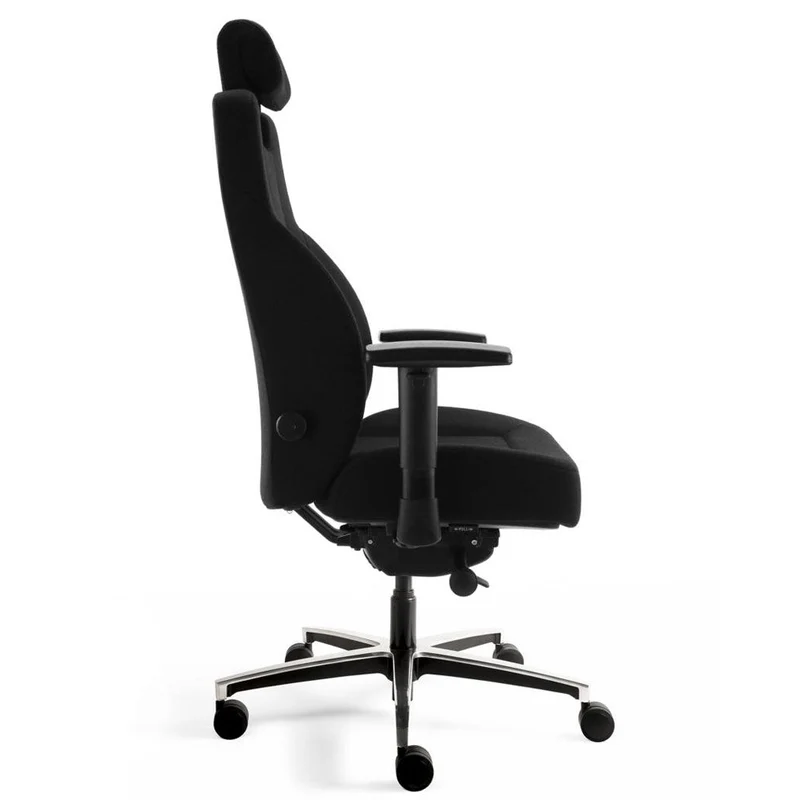 24-Stunden Stuhl - Ergonomischer Bürostuhl Stoff Mirage Schwarz - bis 200 KG