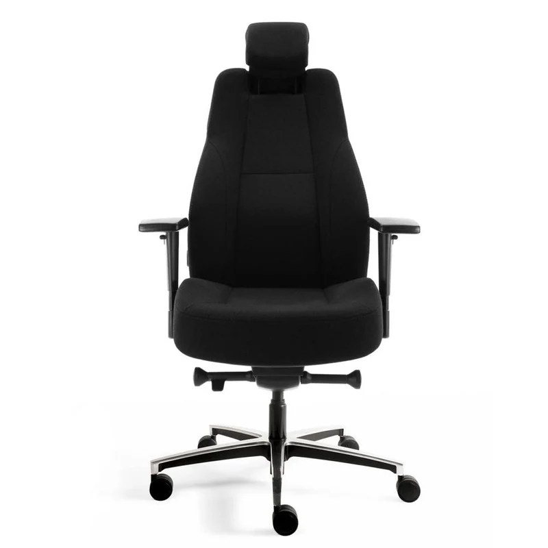 24-Stunden Stuhl - Ergonomischer Bürostuhl Stoff Mirage Schwarz - bis 200 KG