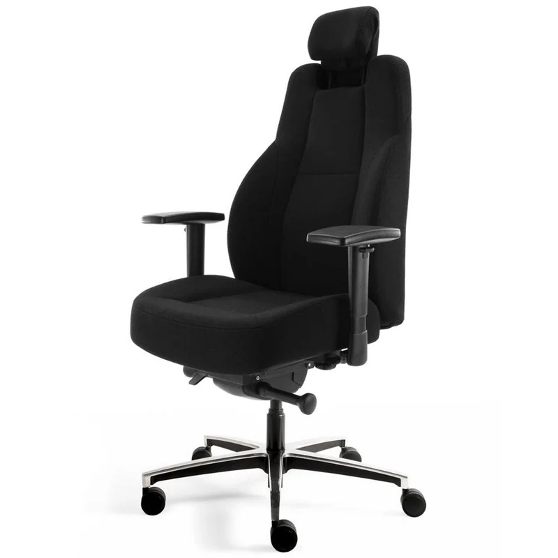 24-Stunden Stuhl - Ergonomischer Bürostuhl Stoff Mirage Schwarz - bis 200 KG