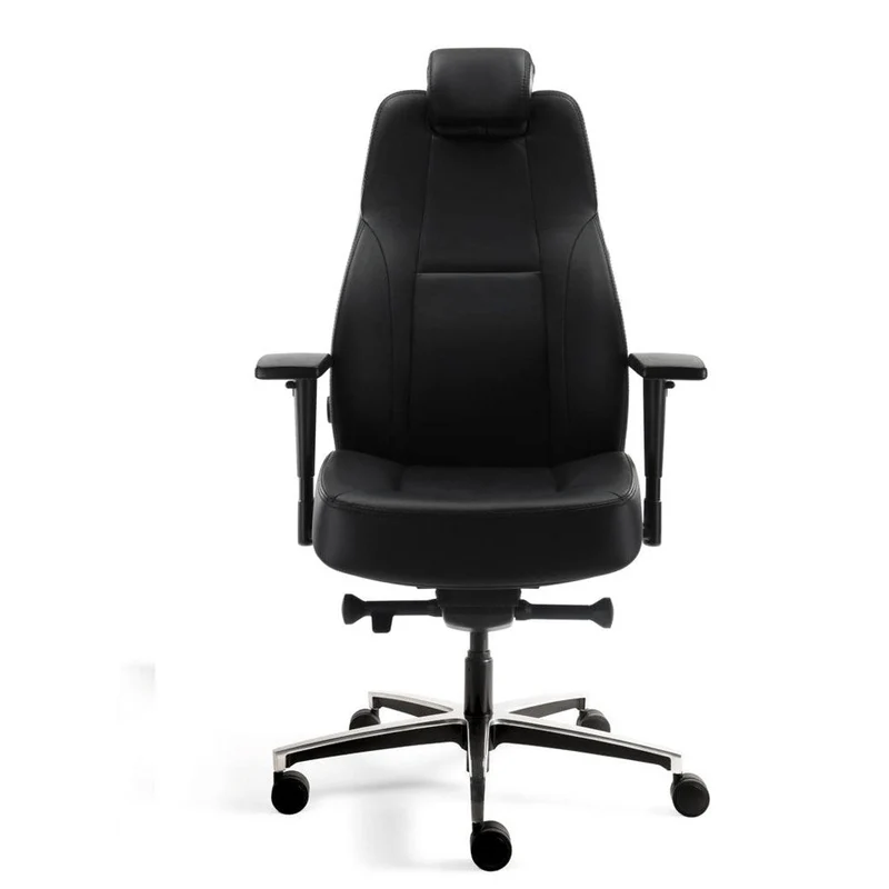 24-Stunden Stuhl - Ergonomischer Bürostuhl Stoff - Leder Schwarz - bis 200 KG